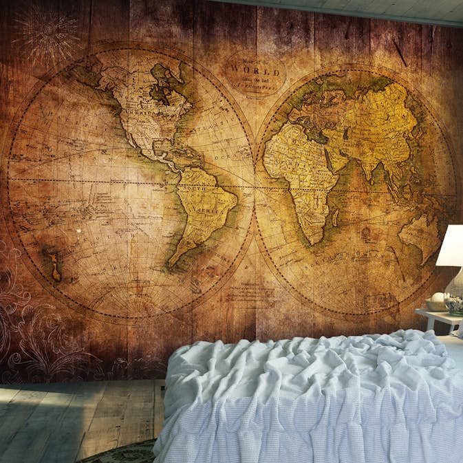 Fototapet Arkiio World On Old Map