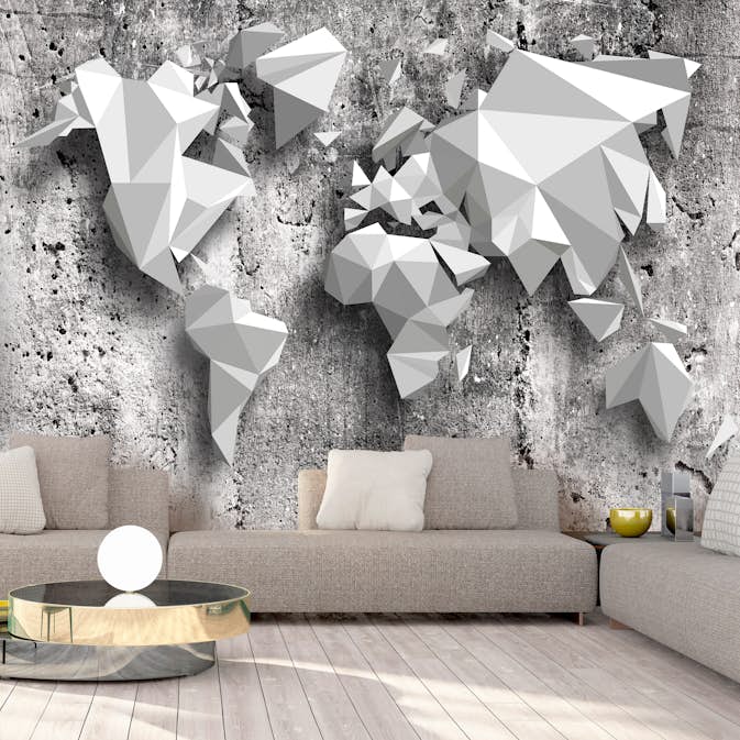 Fototapet Arkiio Självhäftande World Map Origami