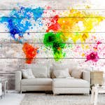 Fototapet Arkiio Självhäftande World Map Colourful Blot