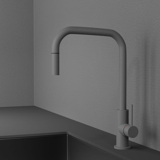 Köksblandare Primy Steel Accent Square med Utdragbar Pip