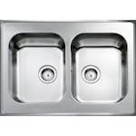 Heltäckande Diskbänk Intra Atlantic H 610 med Korgventil och Kranhål Vändbar