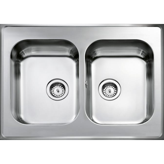 Heltäckande Diskbänk Intra Atlantic H 610 med Korgventil och Kranhål Vändbar