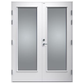 Altandörr Pardörr Diplomat Vit Klarglas Trä