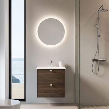 Tvättställsskåp Temal Astra med Tvättställ och Spegel Halo