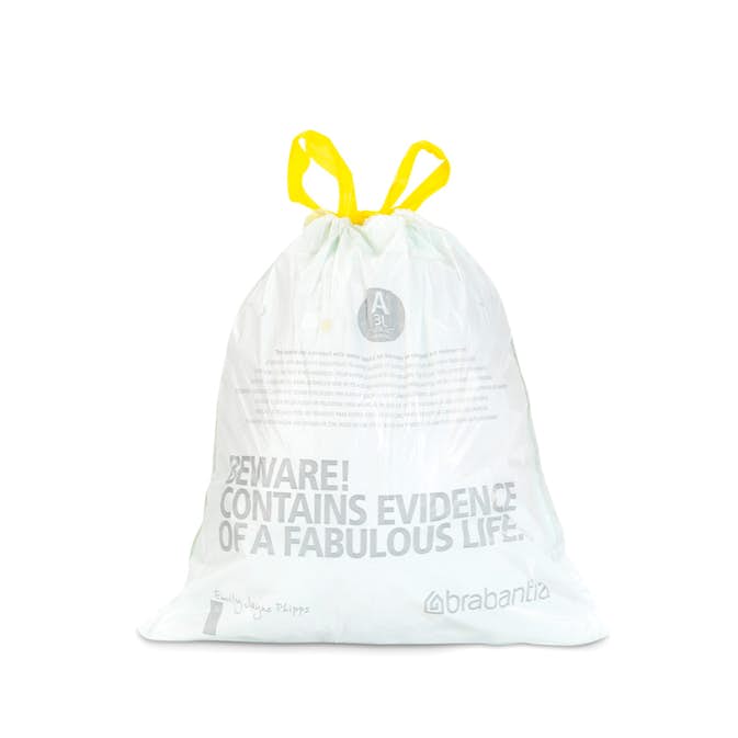 Avfallspåsar Brabantia 3L Vit Plastpåse med Knytband