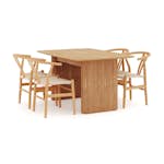 Matgrupp Bark Nixrai Rektangulärt Matbord 140 cm med 4Datoori Matstol