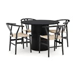 Matgrupp Bark Kopparbo Runt Matbord 106 cm med 4 Dastoori Matstol