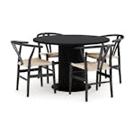 Matgrupp Bark Noira Runt Matbord 120 cm med 4 Dastoori Matstol