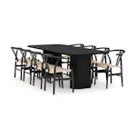 Matgrupp Bark Kopparbo Rektangulärt Matbord 240 cm med 8 Dastoori Matstol