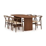 Matgrupp Bark Noira Ovalt Matbord 220 cm med 6Dastoori Matstol