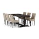 Matgrupp Bloomington Dijon Rektangulärt Matbord 200 cm med 6 Viktoria Matstol