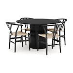 Matgrupp Bark Kopparbo Runt Matbord 130 cm med 4 Dastoori Matstol