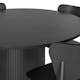 Matgrupp Bark Kopparbo Runt Matbord 130 cm med 4Jerup Matstol Bark Svart