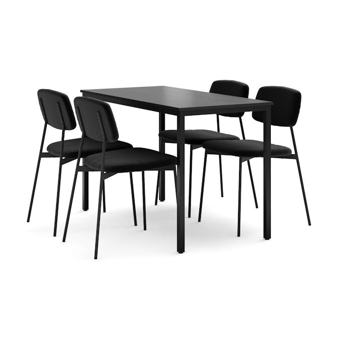 Matgrupp Basic Home Lowe Matbord 120 cm med 4 Lowe Matstol