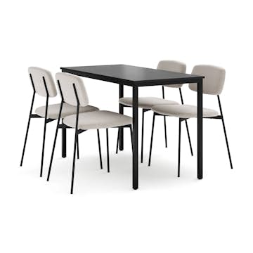 Matgrupp Basic Home Lowe Matbord 120 cm med 4 Lowe Matstol