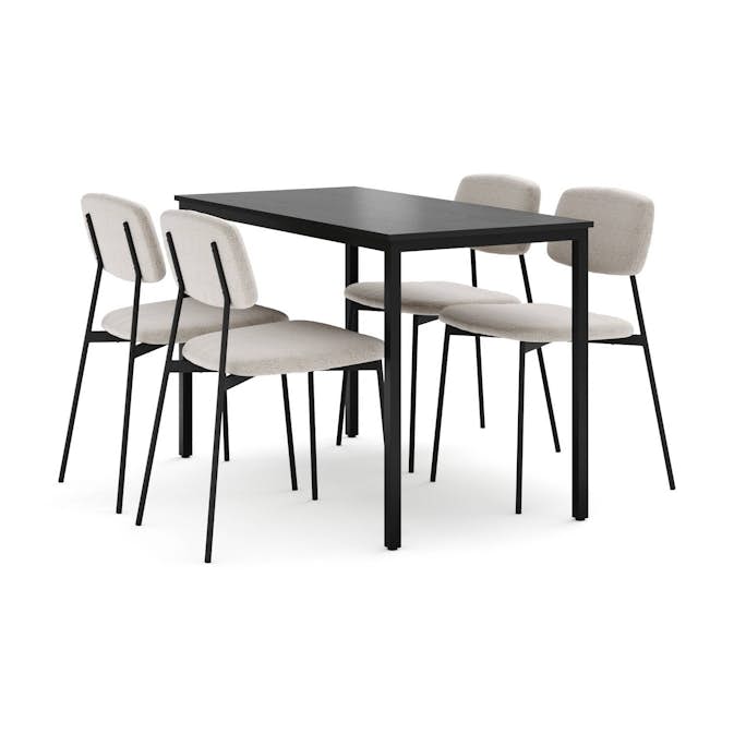 Matgrupp Basic Home Lowe Matbord 120 cm med 4 Lowe Matstol