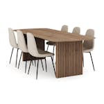 Matgrupp Bark Richeto Rektangulärt Matbord 240 cm med 6 Polar Matstol