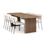 Matgrupp Bark Richeto Rektangulärt Matbord 240 cm med 6 Gemmiano Matstol