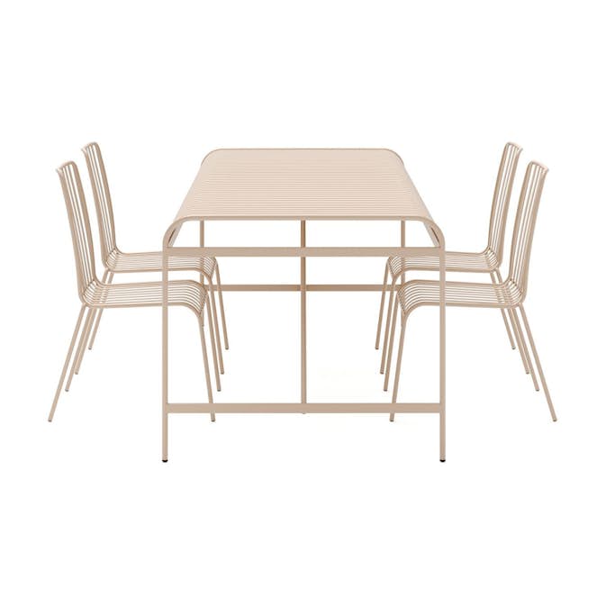 Matgrupp Comfort Garden Jarva Liten Matgrupp Utomhus 200 cm med 4 stolar i metall