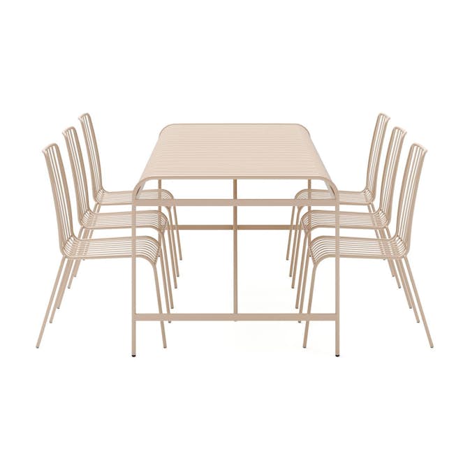 Matgrupp Comfort Garden Jarva Stor Matgrupp Utomhus 200 cm med 6 stolar i metall