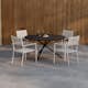 Matgrupp Comfort Garden Alex Matbord 140 cm Runt med 6 Las Vegas Karmstolar