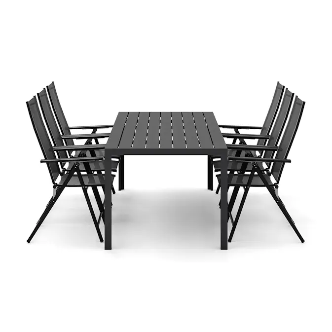 Trädgårdsgrupp Comfort Garden Siri Matbord 205 cm med 6 Sanna Matstolar