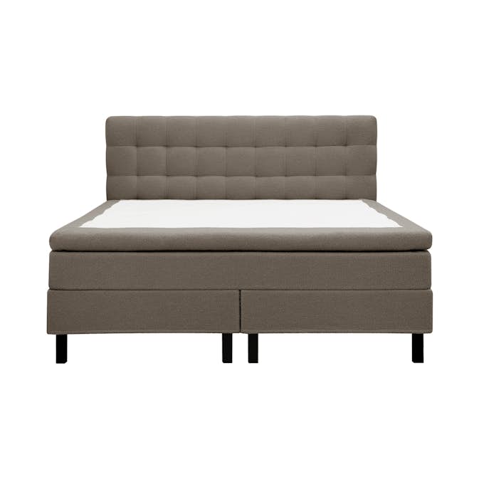 Kontinentalsäng Bedly Hilton Komplett Sängpaket 160x200 cm med Rutad Sänggavel i teddy