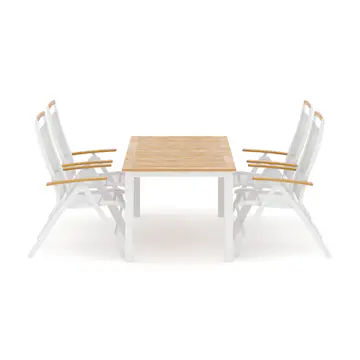 Trädgårdsgrupp deNoord Las Vegas utomhus matgrupp förlängningsbart 152-210x90 cm med 4 Las Vegas positionsstolar