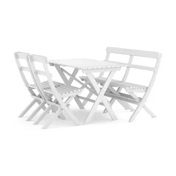 Trädgårdsgrupp Comfort Garden Landet Utomhus matgrupp 118x70x74 cm med soffa och 2 klappstolar