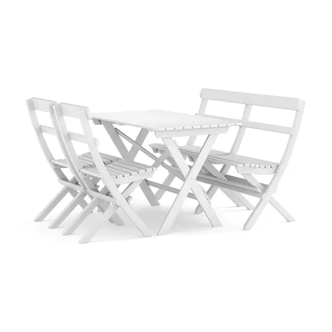 Trädgårdsgrupp Comfort Garden Landet Utomhus matgrupp 118x70x74 cm med soffa och 2 klappstolar