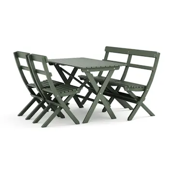 Trädgårdsgrupp Comfort Garden Landet Utomhus matgrupp 118x70x74 cm med soffa och 2 klappstolar