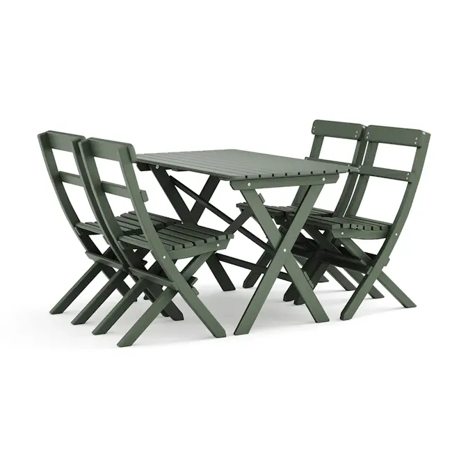Trädgårdsgrupp Comfort Garden Landet Utomhus matgrupp 118x70x74 cm med 4 klappstolar