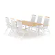Trädgårdsgrupp deNoord Las Vegas utomhus matgrupp förlängningsbart 152-210x90 cm med 6 Las Vegas positionsstolar