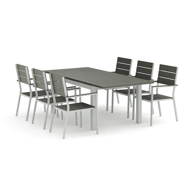 Trädgårdsgrupp Comfort Garden Monaco utomhus matgrupp förlängningsbart 150-250x90 med 6 Tunis stapelstolar