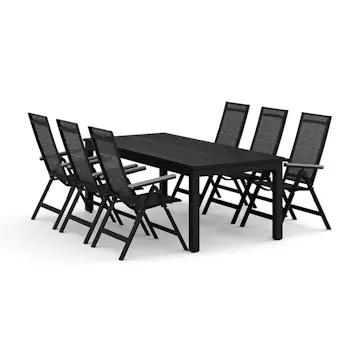 Trädgårdsgrupp Comfort Garden Monaco utomhus matgrupp förlängningsbart 210/310x90 med 6 Monaco Light positionsstolar