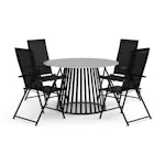 Trädgårdsgrupp deNoord Sensi utomhus matgrupp 120 cm med 4 Sanna positionsstolar