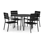 Trädgårdsgrupp Comfort Garden Tunis utomhus rund matgrupp 120 cm med 4 Tunis stapelstolar