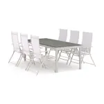 Trädgårdsgrupp Comfort Garden Tunis utomhus matgrupp förlängningsbart 205/305x90 cm med 6 positionsstolar