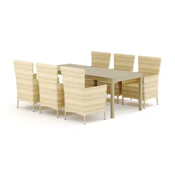 Trädgårdsgrupp Comfort Garden Tunis utomhus matgrupp förlängningsbart 205/305x90 cm med 6 Thor Trädgårdsfåtölj