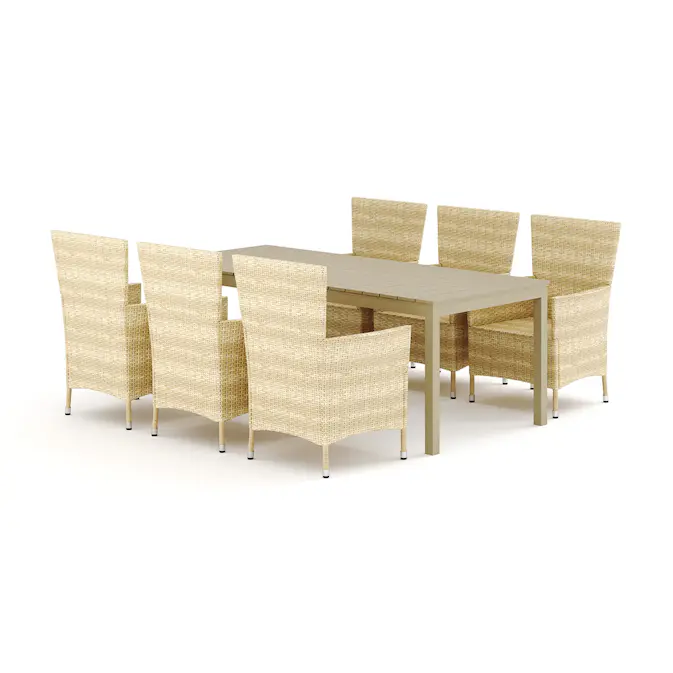 Trädgårdsgrupp Comfort Garden Tunis utomhus matgrupp förlängningsbart 205/305x90 cm med 6 Thor Trädgårdsfåtölj