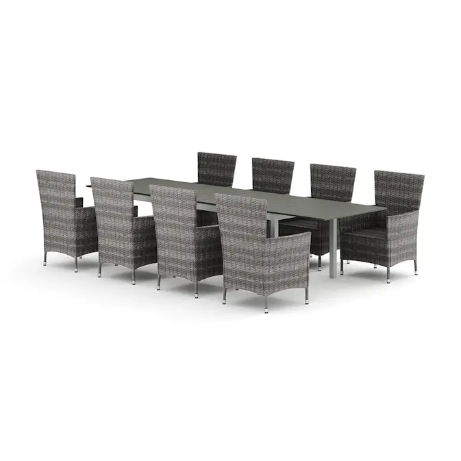 Trädgårdsgrupp Comfort Garden Tunis utomhus matgrupp förlängningsbart 205/305x90 cm med 8 Thor Trädgårdsfåtölj