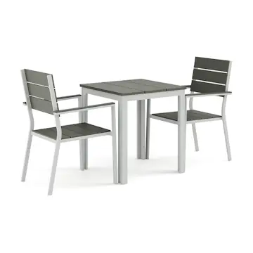 Trädgårdsgrupp Comfort Garden Tunis utomhus caféset 70x70 cm med 2 Tunis stapelstolar