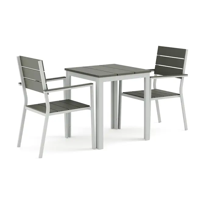 Trädgårdsgrupp Comfort Garden Tunis utomhus caféset 70x70 cm med 2 Tunis stapelstolar