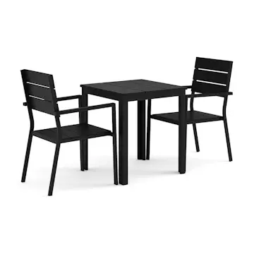 Trädgårdsgrupp Comfort Garden Tunis utomhus caféset 70x70 cm med 2 Tunis stapelstolar