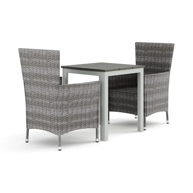 Trädgårdsgrupp Comfort Garden Tunis utomhus caféset 70x70 cm med 2 Thor Trädgårdsfåtölj