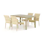 Trädgårdsgrupp Comfort Garden Tunis utomhus matgrupp 140x90 cm med 4 Thor Light Trädgårdsfåtölj