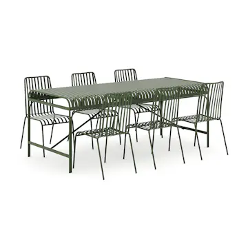 Trädgårdsgrupp Comfort Garden Jarva utomhus matgrupp 200 cm med 6 Jarva matstolar