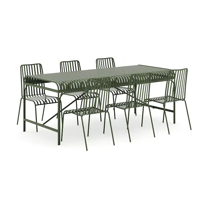 Trädgårdsgrupp Comfort Garden Jarva utomhus matgrupp 200 cm med 6 Jarva matstolar