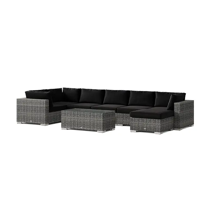 Loungegrupp Comfort Garden Bahamas U-formad utomhus loungegrupp 7-sits med vändbar divan och bord