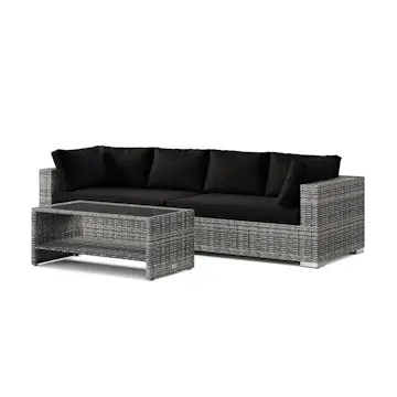 Loungegrupp Comfort Garden Bahamas utesoffa 4-sits med bord och hylla